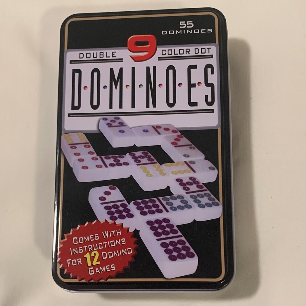 Colorful Double 9 Dominoes Set with Instructions